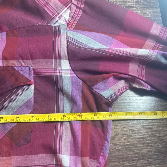 Men's Plaid Western American Hero XL Pearl Snap Shirt - Red - Picture 6 of 8